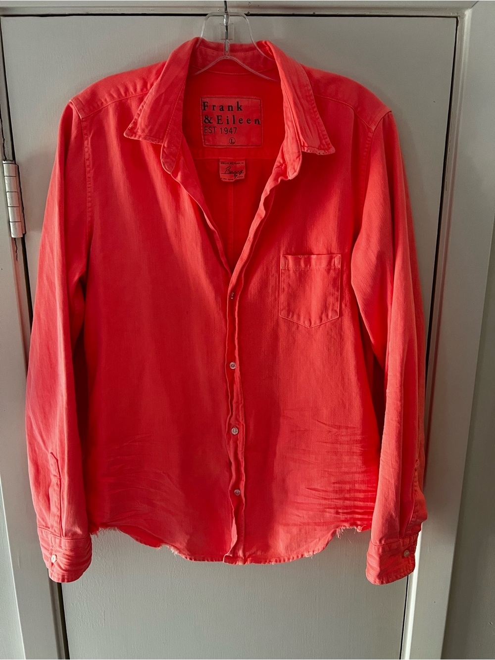 Frank & Eileen Neon Pink Long Sleeve Button-Down Shirt